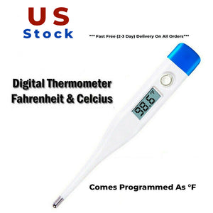 Digital Medical Thermometer Accurate & Fast Readings - Oral Armpit & Rectal Thermometer for Children Babies Adults & Pets -  with Fever Indicator