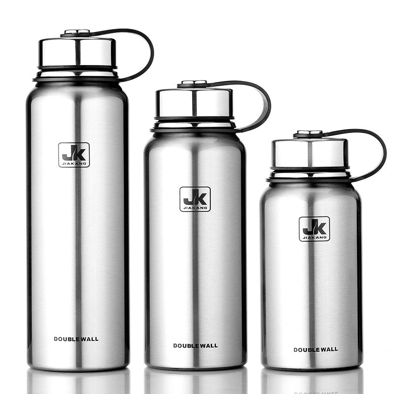 Large Capacity Stainless Steel Thermos Flask Outdoor Portable Sports Thermos Vacuum Water Bottle With Handle